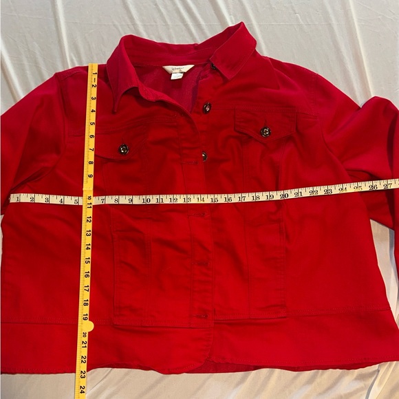 CJ Banks • Red Denim Jacket • Size 2x - Picture 3 of 4